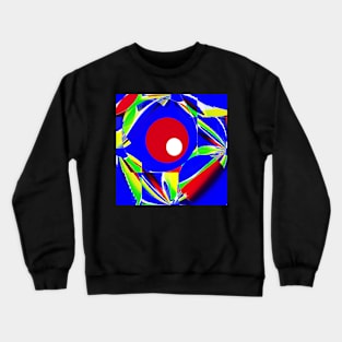 A red circle on blue Crewneck Sweatshirt